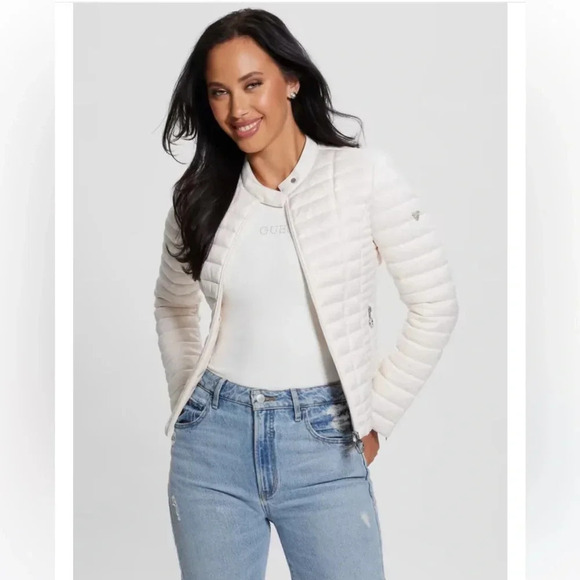 GUESS pink puffer jacket size XS NWOT - Picture 1 of 15